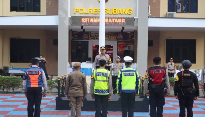 Polres Subang Gelar Apel Pengamanan Malam Takbiran Idul Fitri 1447 H