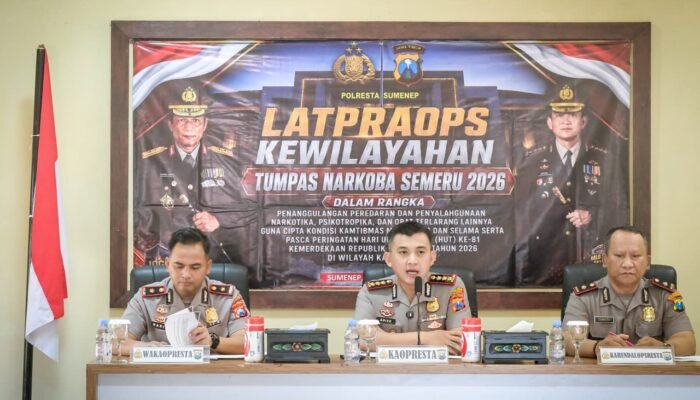 Komitmen Bersih dari Narkoba, Polresta Sumenep Gelar Latpraops Tumpas Narkoba Semeru 2026